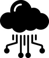 Solid black icon for cloud computing vector