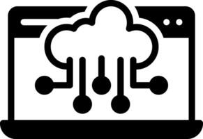 Solid black icon for cloud computing vector