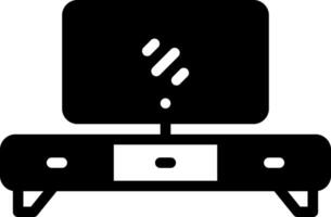 Solid black icon for television vector