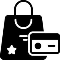 Solid black icon for purchase vector