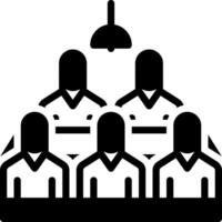 Solid black icon for meeting vector