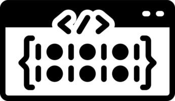 Solid black icon for programming language vector