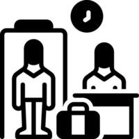 Solid black icon for check in vector