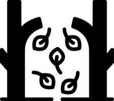 Solid black icon for fall nature vector