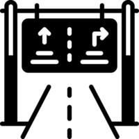 Solid black icon for signpost vector