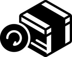 Solid black icon for return vector