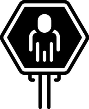 Solid black icon for no entry vector