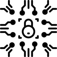 Solid black icon for cyber security vector
