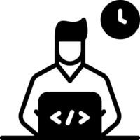 Solid black icon for programmer vector
