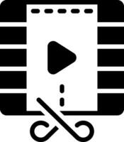 Solid black icon for editing vector