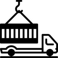 Solid black icon for container vector