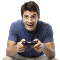 Man playing game with controller png
