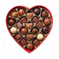 Box of assorted heart-shaped chocolates png