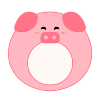 Cute name label,sticker name tag of Pig cartoon animal character design illustration. Isolated on Transparent Background png