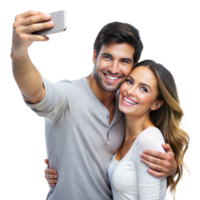 Couple taking a selfie and smiling brightly png
