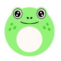 Cute name label,sticker name tag of Frog cartoon animal character design illustration. Isolated on Transparent Background png