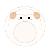 Cute name label,sticker name tag of Sheep cartoon animal character design illustration. Isolated on Transparent Background png