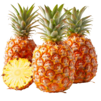 Pineapple, fruit realistic Illustration. Realistic Transparent file. Mockup template for artwork graphic design png