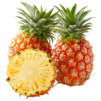 Pineapple, fruit realistic Illustration. Realistic Transparent file. Mockup template for artwork graphic design png