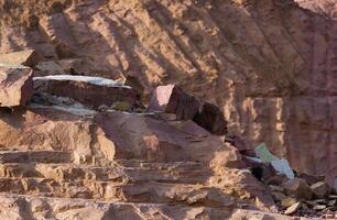 Rock surface from machine drilling photo