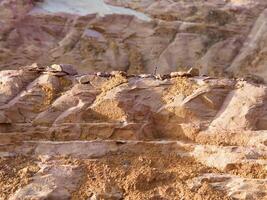 Rock surface from machine drilling photo