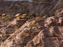 Rock surface from machine drilling photo