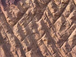 Rock surface from machine drilling photo