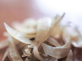 Clipped fingernails and toenails piled up in clumps. photo