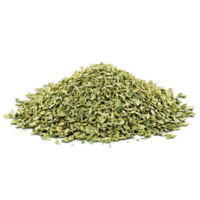 Dried fenugreek leaves muted green color crumbly texture varied sizes Food and culinary concept png