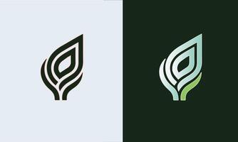Design shape leaf logo with black and green color, Leaf logo eco graphic creative template. Pro vector