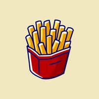 Illustration of a French fries icon in a simple cartoon style vector