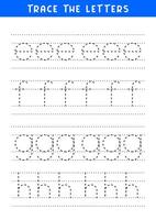 tracing letters of english alphabet writing practice vector