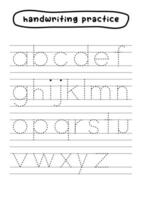 handwriting practice alphabet trace lines vector