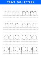 tracing letters of english alphabet writing practice vector