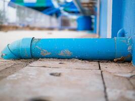 External drain pipe from bathroom, toilet photo