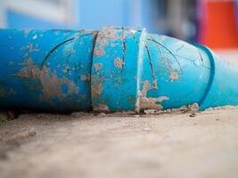 External drain pipe from bathroom, toilet photo