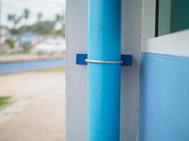 External drain pipe from bathroom, toilet photo