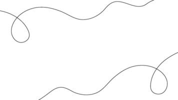 Wavy curve line bg. Undulate thin wave seamless pattern. Squiggle and wiggly side frame sketch. Simple, dynamic and elegant presentation cover. Winding divider with organic irregular linear shape vector