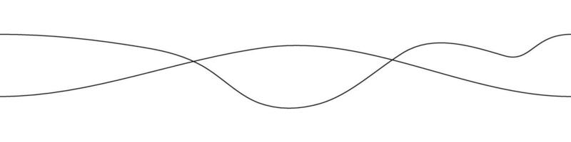 Curve wave thin line bg. Seamless undulate squiggle curvy flow. Abstract wiggly water art. Simple winding linear divider. Organic sketch doodle waveform. Dynamic uneven zigzag amplitude vector