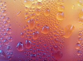 Drops of ice on an iced coffee glass photo