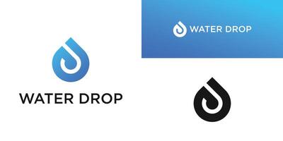 Water drop logo design with a simple and minimalist template. Premium vector