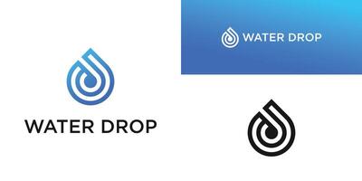Water drop logo design with a simple and minimalist template. Premium vector