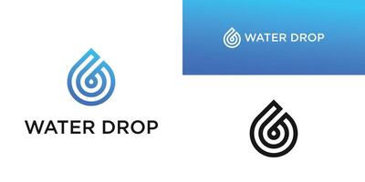 Water drop logo design with a simple and minimalist template. Premium vector