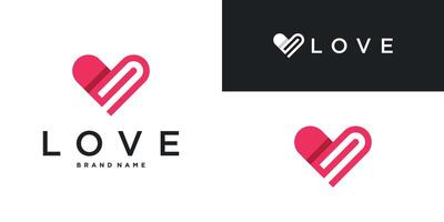 Love logo design with a simple and minimalist template. Premium vector