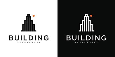 Building logo with modern unique concept. Premium vector