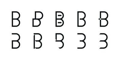 Logo collection, abstract letter B logo design. Icons for business of minimalist, elegant, simple. Premium vector