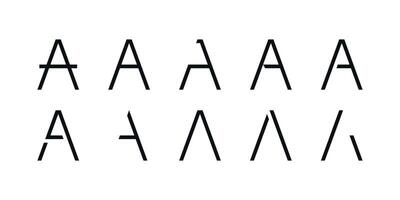 Logo collection, abstract letter A logo design. Icons for business of minimalist, elegant, simple. Premium vector