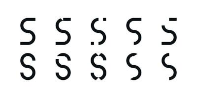 Logo collection, abstract letter S logo design. Icons for business of minimalist, elegant, simple. Premium vector