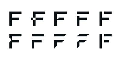 Logo collection, abstract letter F logo design. Icons for business of minimalist, elegant, simple. Premium vector