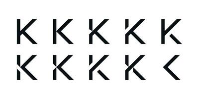 Logo collection, abstract letter K logo design. Icons for business of minimalist, elegant, simple. Premium vector
